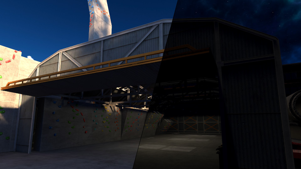 in-game screenshot of rock climbing gym